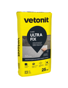 Клей эластичный для керамогранита vetonit ultra fix 25кг
