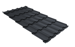 Металлочерепица Kvinta plus 0,45 Drap ST RAL 7024 мокрый асфальт