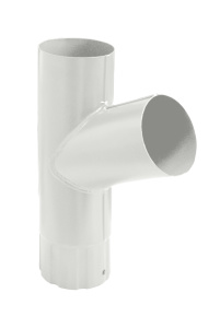 Тройник трубы,100 мм белый RAL 9003