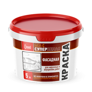 Краска Старатели фасадная супербелая База С 5л