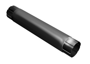 Труба круглая GRAND LINE 125/90 мм 1м RAL 9005