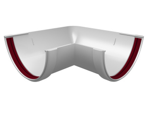 Grand Line ПВХ Угол желоба 90 град. универсальный белый