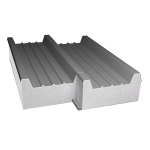 Кровельная панель СП-ПСБ-С 9600*1000 150 ((7024 Пленка 0,5 Стандартный/9003 Пленка 0,5 Стандартны