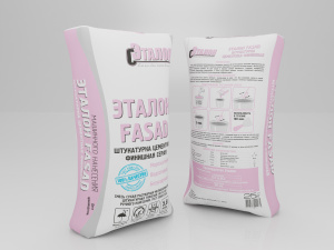 Штукатурка ЭТАЛОН FASAD MN (25кг) цементная серая машинного нанесения