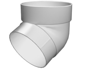 Grand Line ПВХ Колено трубы 67 град. RAL 9003