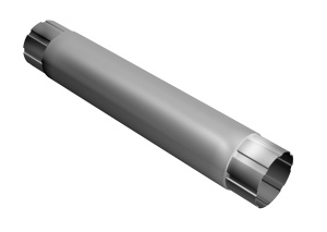 Труба круглая GRAND LINE 125/90 мм 1м RAL 9003