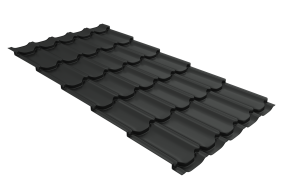 Металлочерепица Kvinta plus 0,45 Drap TX RAL 7016 антрацитово-серый