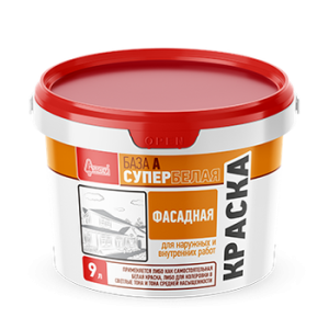 Краска Старатели фасадная супербелая База А 9л