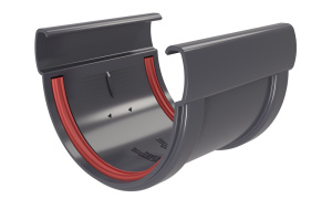 Grand Line ПВХ Соединитель желобов Дизайн 135 графит