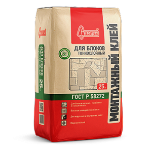 Клей монтажный Старатели для блоков тонкослойный 25кг
