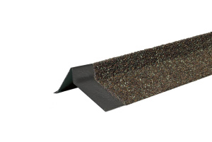 Планка торцевая с гранулятом Шинглас, коричнево-зеленый