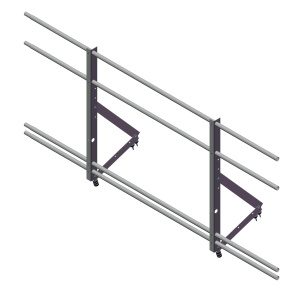 Ограждение кровельное Grand Line со снегозадержателем Optima 0,9х2м RAL 8017